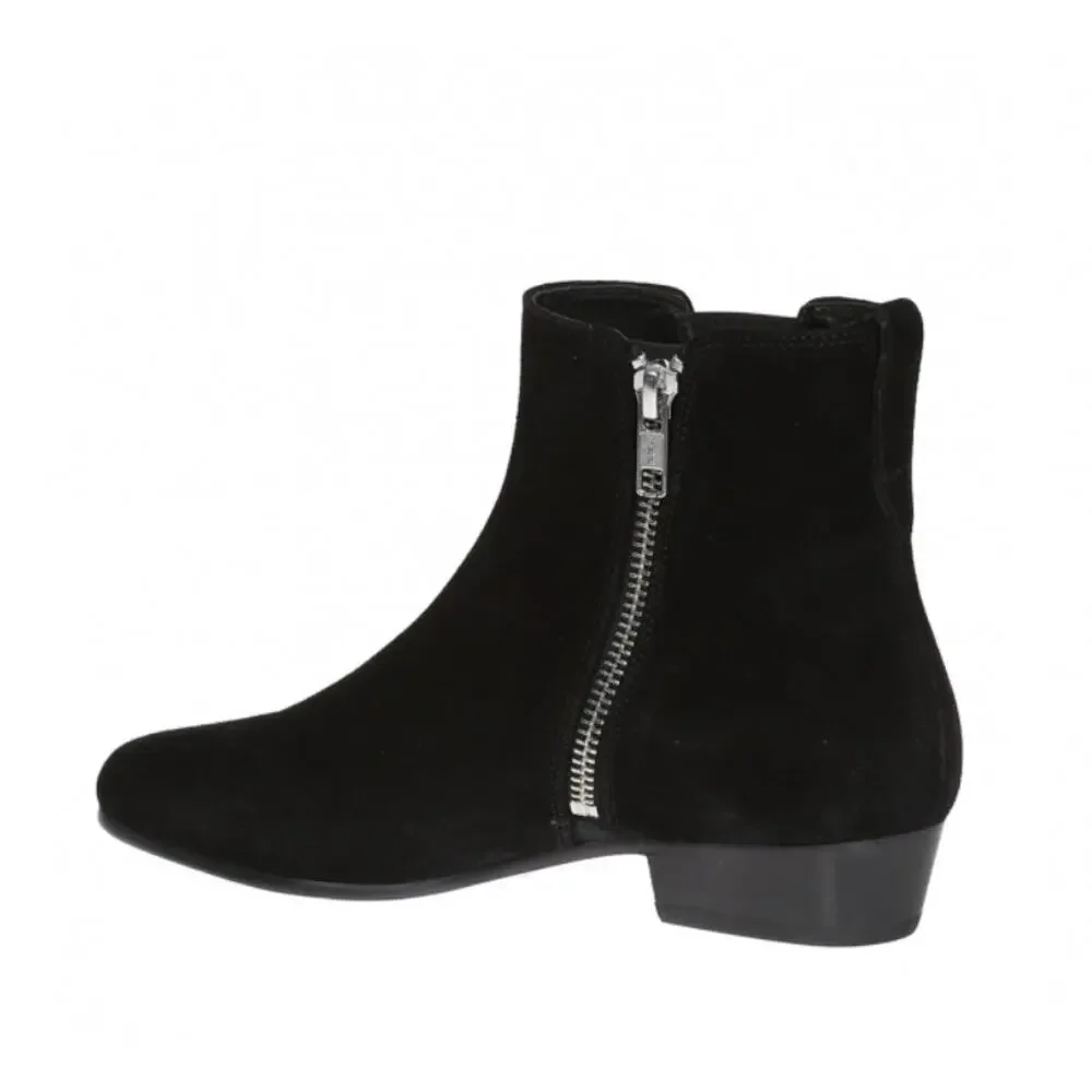 Isabel Marant Etoile Patsha Black Suede Ankle Boots Booties Side Zip Western 38 - Picture 6 of 14